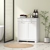 HOMCOM Tilt Out Laundry Hamper, Laundry Hamper Cabinet with Basket, Laundry Cabinet Bathroom Storage Cabinet with Drawer - 2 of 4