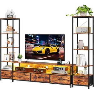TV Stand Entertainment Center with Combination Open Shelving and Fabric Drawers,Compact Size for Bedroom,Durable Construction,Space-Saving,TV Cabinet - 1 of 4