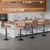 VECELO Bar Stools with Back & Armrest Set of 2/4, Counter Height Fabric/PU Leather Barstools Set with Tufted Upholstery & Footrest Ring - 4 of 4
