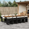 vidaXL Patio Dining Set - 11 Piece PE Rattan Furniture w/Cushions - Black/Brown/White - Weather-Resistant Garden, Backyard, Deck - 2 of 4