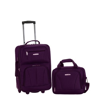 Rockland Fashion 2pc Softside Carry On Luggage Set - Purple : Target