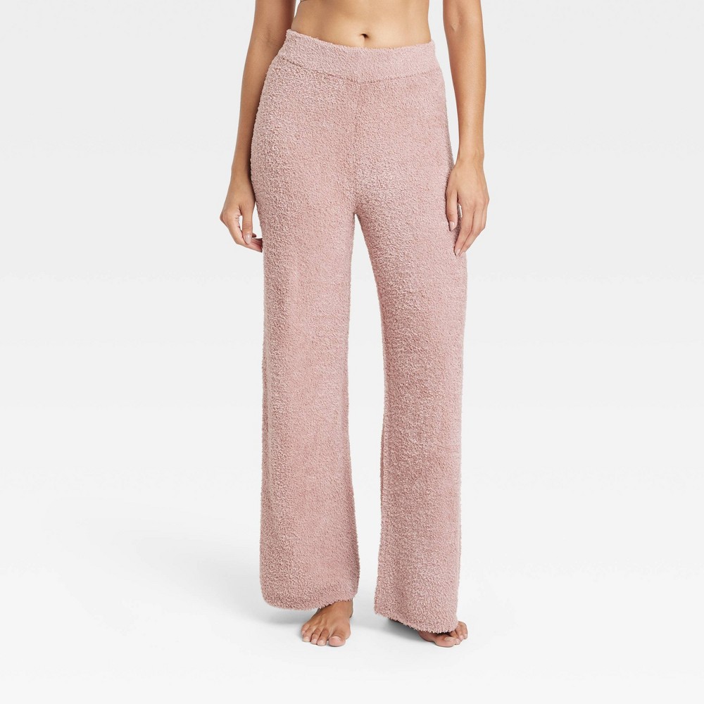 Women's Feather Yarn Lounge Wide Leg Pants - Stars Above Mauve XS, Pink