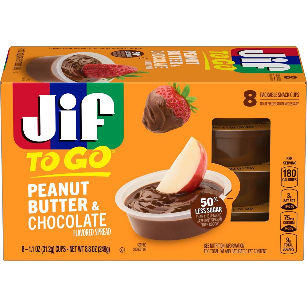 Jif To Go Peanut Butter & Chocolate Flavored Spread (8.8oz / 8ct)