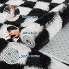 Modern Checkered Runner Rug, Ultra-Soft High Pile Non-Slip Shaggy Carpet for Hallway Bedroom Entryway - 4 of 4