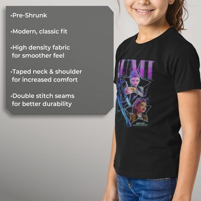 KPop Demon Hunters Girls KPop Demon Hunters Rumi Super Star Logo T Shirt - Black - Small — фото 6