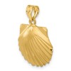 Black Bow Jewelry 14k Yellow Gold Satin and Diamond Cut Seashell Pendant - 4 of 4