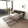 Gulches Twin Daybed with Trundle Sturdy Metal Frame Upholstered Headboard Shelf Lockable Casters 880Lbs Black for Living Room Bedroom Guest Room - 4 of 4