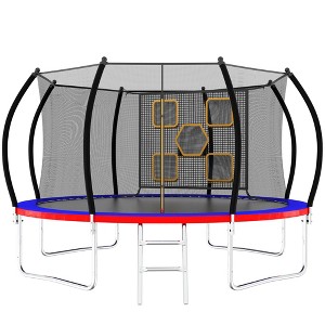 APRILSOUL 14FT Trampoline with Enclosure Recreational Trampolines with Ladder, ASTM Approval Outdoor Trampoline for Kids - 1 of 4
