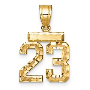 Black Bow Jewelry 14k Yellow Gold, Varsity Collection, Small D/C Pendant Number 23 - 1 of 4