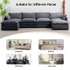 Hyleory Corduroy U-Shaped Sectional Sofa, 4-Seater Couch with 2 Movable Ottomans, Modular Living Room Furniture - 3 of 4