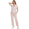 Clearlove Women's 2 Piece Outfits Casual Lapel Half Zip Sweatshirts And Wide Leg Pants Tracksuit Sets - 3 of 4