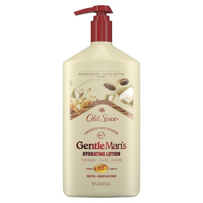 Old Spice Hand, Face and Body Lotion for all skin types Brown Sugar and Cocoa Butter Scent, Instant Absorption 16oz
