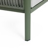 LuxenHome Outdoor Aluminum with Wood-Style Plastic Armchairs with Cushions, Set of 2 - 3 of 4