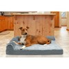 FurHaven Two-Tone Faux Fur & Suede Deluxe Chaise Lounge Cooling Gel Top Foam Sofa Dog Bed - 3 of 3