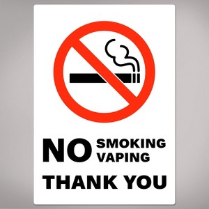 Avery No Smoking/Vaping Thank You Sign Label Stickers, Waterproof, UV Resistant, Preprinted, 5" x 3.5", 8 Stickers - 1 of 4