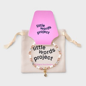 Little Words Project Music Note Charm Beaded Bracelet - Gray/Gold/Pink - 1 of 4