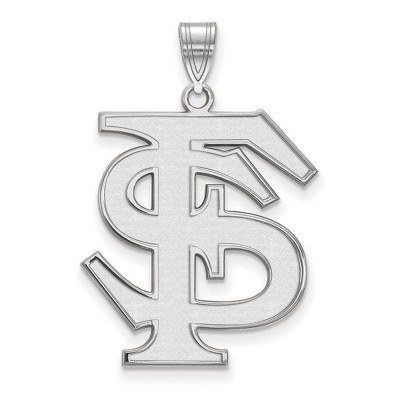 Black Bow Jewelry 10k White Gold Florida State Seminoles NCAA Extra Large Pendant