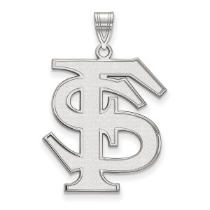 Black Bow Jewelry 10k White Gold Florida State Seminoles NCAA Extra Large Pendant - 1 of 3