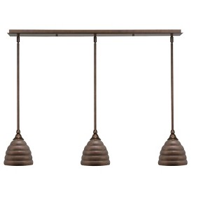 Toltec Lighting Any 3 - Light Chandelier in  Bronze with 7" Bronze Beehive Metal Shade Shade - 1 of 1