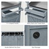 Kumasinova 53.3" Outdoor Kitchen Island on Wheels,Grill Cart with Raised Shelf&Stainless Steel Top,Rolling Cart with Internal Storage Rack for Patio - 3 of 4