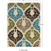 HomeStock Claremont Damask Ivory & Turquoise 8x10, Transitional, Power Loomed Rug - 3 of 4