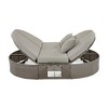 Okak 2-Person Patio Lounge Chairs Outdoor Chaise Lounge with Adjustable Backrest,Foldable Cup Holders,Perfect for Poolside,Lawn,Garden - 2 of 4