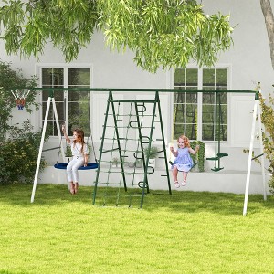 VYNXARIA 528 lbs Swing Set for Backyard, 5 in 1 Heavy-Duty A-Frame Stand Outdoor Playset for Kids - 1 of 4