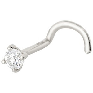 Jewelry Avalanche 20G 14K Gold Diamond Nose Screw Ring Stud - 1 of 3