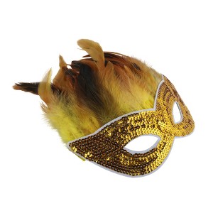 Unique Bargains Sequined Feathers Party Mask 1 Pc - 1 of 4