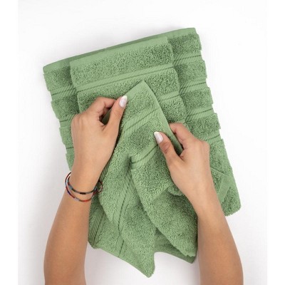 Sage Green 100% Cotton Turkish 4 Piece Bath Towel Set