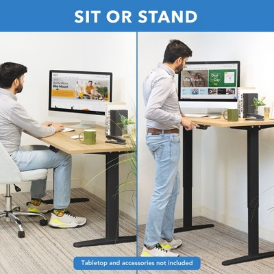 Mount-It! Dual Motor Black Adjustable Standing Desk Base