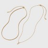 14K Gold Dipped Cubic Zirconia Initial Necklace Set 2pc - A New Day™ Gold - 2 of 3