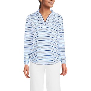 Lands' End Women's Long Sleeve Slub Hooded Popover - 1 of 3