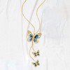 Ross-Simons Italian Blue and White Enamel Butterfly Necklace in 14kt Yellow Gold - 3 of 4