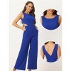 Allegra K Women's Elegant Sleeveless Backless Cutout High Waist Wide Leg Romper Jumpsuits - 2 of 4