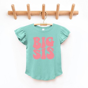 The Juniper Shop Big Sis Wavy Toddler Flutter Sleeve Tee - 1 of 2