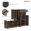 MAYEERTY 2-in-1 Shoe Storage Bench & Cabinet, Padded Seat Adjustable Shelves Multi-functional Organizer, Grey - 4 of 4