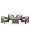 Buenhomino Patio Wicker Furniture Set with Fire Pit Table, PE Rattan Swivel Patio Chairs with Propane Fire Pit Table, 5PCS Patio Conversation Set - 2 of 4