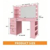 Vanity Desk With Large Lighted Mirror 11 Lights Makeup Vanity Table With 4 Drawers & 3 Storage Shelves - 2 of 4