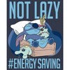 Juniors Womens Lilo & Stitch Not Lazy, Saving Energy Racerback Tank Top - 2 of 4