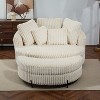 Hrinhom 59.8"W Modern Sofa Chair, Barrel Accent Chair With 5 Pillows And Storage Ottoman - 2 of 4