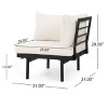 Osparple Outdoor Patio Furniture Set Single Acacia Wood Lounge Sofa with Cushion, Small Square Wooden Coffee Table for Garden, Terrace - 3 of 4