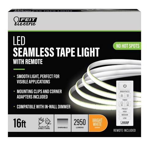 Feit Led 16 Ft. L Bright White Plug in Led Tape Light 1 Pk Target