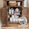 Dcolora  Corner Bathroom Cabinet, Farmhouse Small Corner Cabinet with Barn Door - 4 of 4