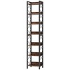 Resenkos Bookshelf, Bookcase Standing Shelf Unts,7-Tier Corner Shelf, 78.7" Narrow Bookshelf Corner Bookcase,Rustic Brown & Black - 3 of 4