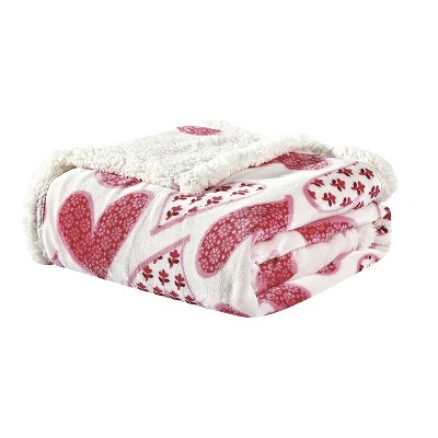 Plazatex Valentine Scarlett Plush Decorative Throw Blanket 50" x 60" Pink