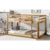NicBex Twin Over Twin Bunk Bed with Guardrail,Rubber Wood Loft Bed with Built-In Ladder,Modern Bunk Beds,Low Height Bunk Beds for Bedroom - 2 of 4