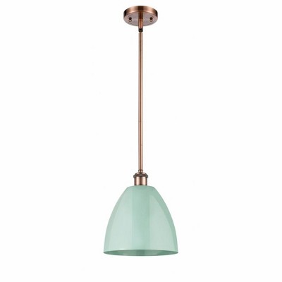 Plymouth Dome - 1 Light Stem Hung Pendant In Industrial Style-10.88 Inches Tall and 9 Inches Wide