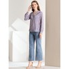 INSPIRE CHIC Women's Vintage Notched Lapel Long Sleeve Printed Button Down Tops - 2 of 4