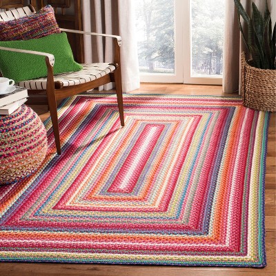 Handwoven Multicolor Braided Oval Synthetic Area Rug, 3' x 5'